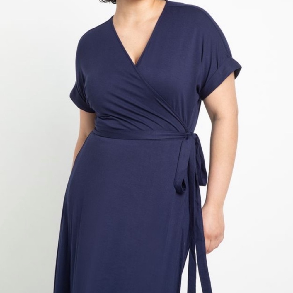 Navy maxi wrap dress
